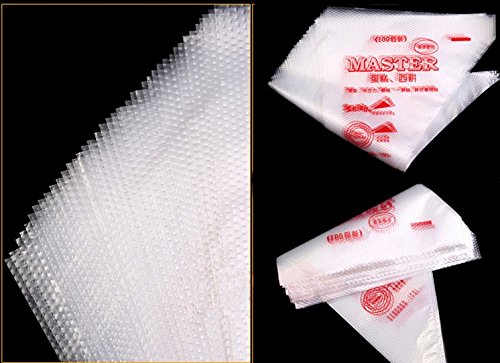 DLOnline 200 Pcs Pastry Piping Bags Disposable Cream Pastry Bag Cake Icing Piping Decorating Tool for all Size Tips Couplers and Baking Cookies Candy Supplies Kits
