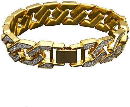 BeautyShe Cuban Link Bracelet for Men Women Hip Hop Bracelet Stainless Steel Bracelet Iced Out with Bling Rhinestones Fashion Jewelry
