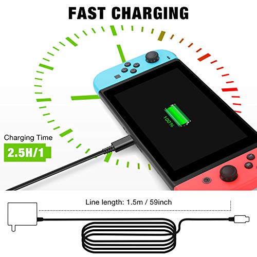 2 Switch+Charger+Nintendo+Charging+Portable