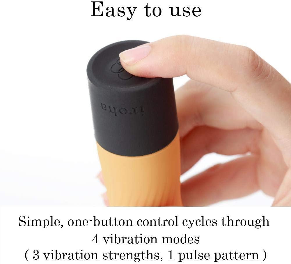 iroha Zen Textured Vibrator for women - YUZUCHA - orange, battery-operated vibrator made of marshmallowy Soft Touch silicone - Image 5