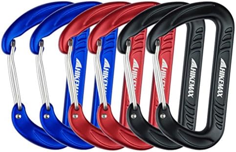 Snag-Free Wiregate Carabiners Set - Lightweight 7075 Aluminum Biners (Set of 2/4/6) - Best for Hammocks, Clipping On Camping Accessories, Keychains and More