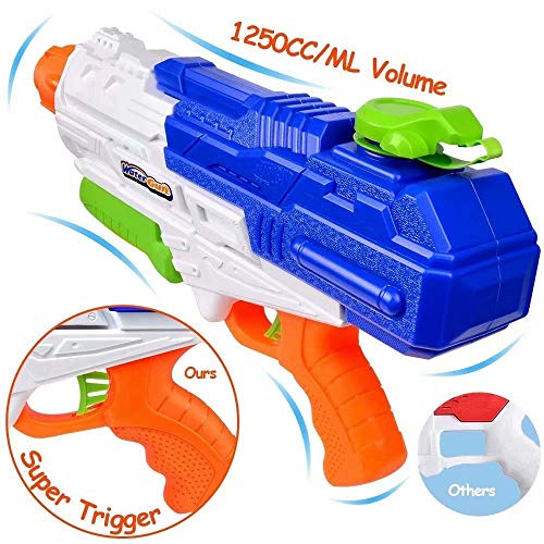MOMOTOYS Water Gun Toys 2 Pack Water Blasters Super Soaker 1250CC High Capacity Squirt Guns Long Range 35Ft Water Pistol Shooter Pool Party Favors for Kids Adults Game Summer Gift Water Fun Fight Toys