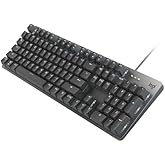 Logitech K845 Mechanical Illuminated Keyboard, Mechanical Switches, Strong Adjustable Tilt Legs, Full Size, Aluminum Top Case, 104 Keys, USB Corded, Windows (TTC Brown Switches)