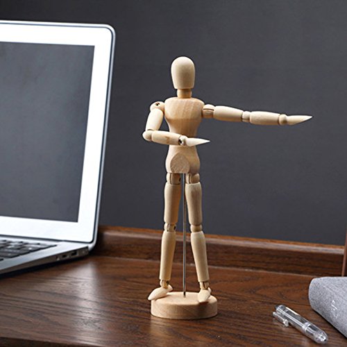 COGEEK Removable Wooden Human Mannequin Sketch Art Model Car Ornament (8.072.17 inches) - Thumbnail 2