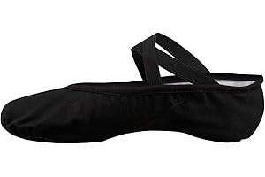 Bezioner Ballet Slippers Canvas Ballet Dance Shoes Women in Pink Black Split Sole