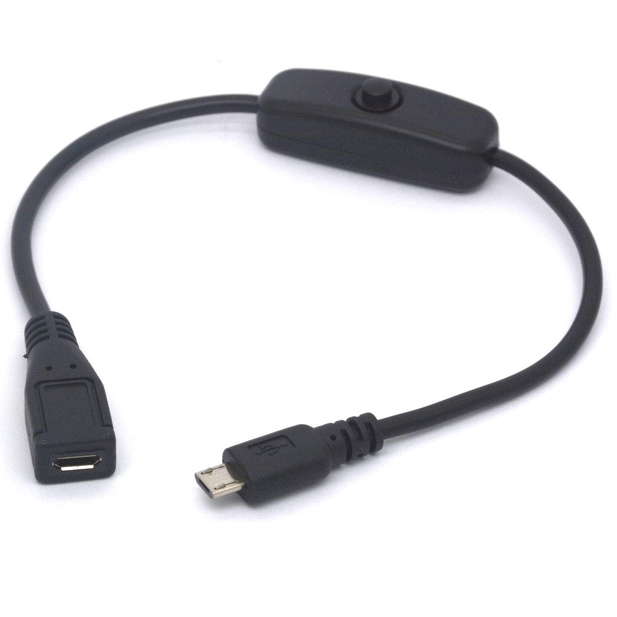 OpenII Micro USB On Off Cable Micro-USB Male to Female Switch Charging Cord for Raspberry Pi, Arduino, Smartphone, Powerbank(Only for Charge,Not for Data)