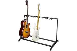 Multiple Guitar Stand, 7 Holder Multi Guitar Rack with Folding Design, Display Guitar Display Rack with Thick Rubber Padding 