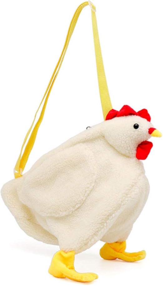 Plush shoulder bag, ladies girls cute chicken mini backpack school bag