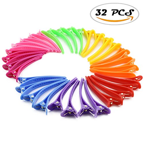 Nextnol 32 PCS Color plastic duckbill clip barrettes，DIY Accessories hair pins，Color plastic hairpin，Clips salon hair clips，Alligator clips barrettes,Hair clips for women - Thumbnail 2