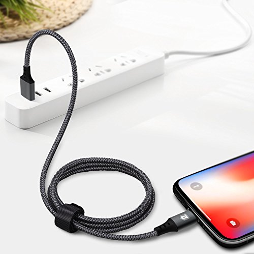 Sundix iPhone Charger 6FT Lightning Cable iPhone 8 Charger Nylon Braided iPhone Charging Cord Compatible with iPhone X 8 8Plus 7 7Plus 6s 6sPlus 6 6Plus SE 5 5s 5c iPad iPod & More 3 Pack(Grey)