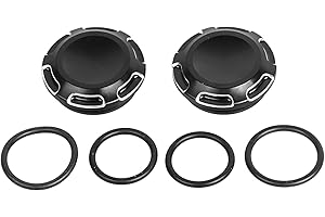 YDLMT 2 Pcs CNC Aluminum Black Cut Swingarm Pivot Cover Caps for Harley Touring Road Street Electra Glide Road King FLHR FLHT FLHX FLTR 1996-up