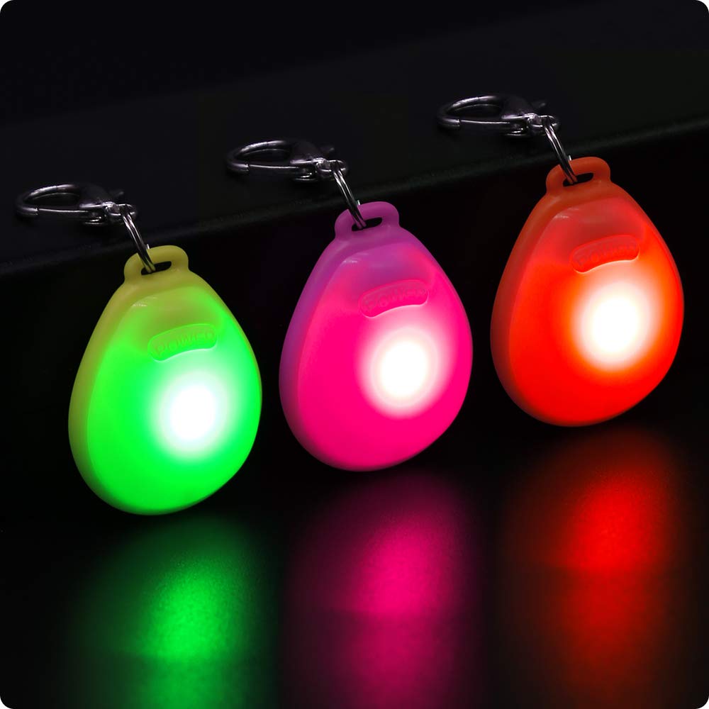 CLAN-X LED Dog Tag, Weather Resistant Light up Pet ID Tag Dog Collar Safety Lights for Night Walking, Batteries Included Dog Pendants by (Pack of 3PCS（Red, White, Blue)