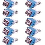 ESUPPORT 3PDT 9 Pins Box Stomp Guitar Effect Pedal Foot Switch True Bypass Metal Pack of 10