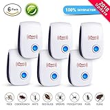 Pest control ultrasonic repellent [2018 UPGRADED]| Ultrasonic Pest Repeller, Electronic Mice Repellent, Mosquitoes, Mice, Ants, Rats, Roaches, Spiders, Bugs, Flies, Rodents, Human & Pet Safe [6 pack]