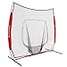 SONGMICS Baseball Net, Portable Softball Net, with Carry Bag, Ground Stakes, for Hitting and Batting Practice, Red, USBN77RD