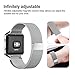 Fitbit Blaze Band with Frame, Andyou stainless steel Replacement Adjustable Band with Metal Frame for Fitbit Blaze Women Men,Silver