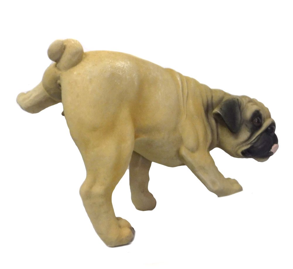 PUG Sculpture PEEING DOG Statue figurine home decor Home