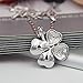 FANSING Gifts for Women Heart Crystal Necklace Four Leaf Clover Pendant Necklace Mom Gifts from Daughter Birthday Gifts