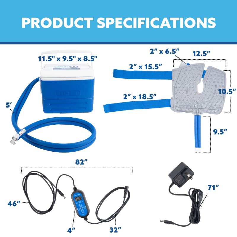 Polar Active Ice 3.0 | 9 QT Cold Therapy Ice Machine | Programmable Timer | Knee & Joint Pad | Cryotherapy Pain Relief System | Ace Bandage Style Compression