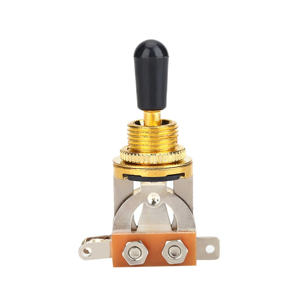Guitar 3 Way Toggle Switch, Metal Pickup Selector Toggle Switch with Brass Tip Knob for LP Style Electric Guitar (Gold)