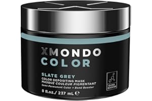 XMONDO Color Slate Grey Depositing Mask & Semi-Permanent Grey Hair Dye | Infused with Bond Booster Technology & Hyaluronic Acid for Nourishment, Revitalization & Repair, Vegan Formula, 8 Fl Oz 1-Pack