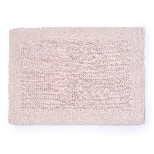 Welhome 100 Cotton Reversible Bathroom Rug Blush 17" x 24