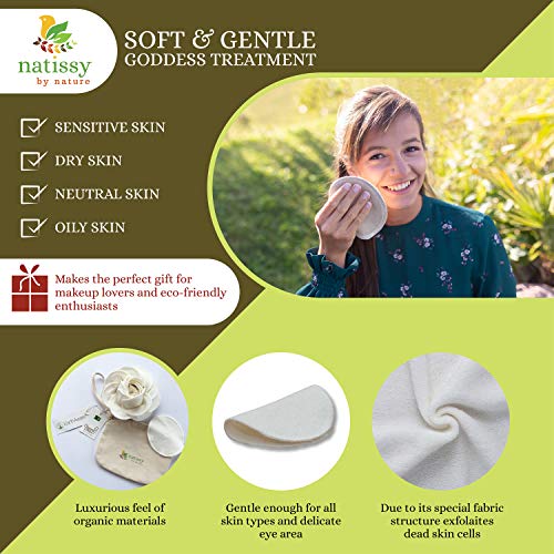 Washable Make up Remover Pads Bamboo, 12-Pack of Reusable Facial Rounds MADE IN EU; Eco Friendly Face Cleansing Cosmetic Cloth Pad; Soft Skin Care Wipes for all Skin Types; EXTRA Laundry&Storage bags