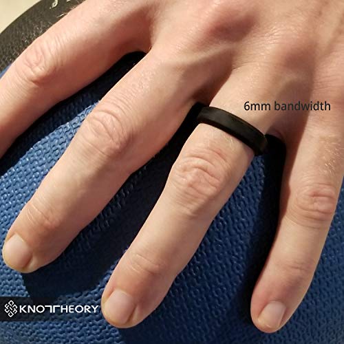 Silicone Wedding Ring for Men and Women Black 6mm - Size 9 Rubber Wedding Rings Band - Ideal Athletic Husband Gifts from Wife - Enhanced Style, Safety, Comfort for Gym, Work, Sports, Travels - Thumbnail 6