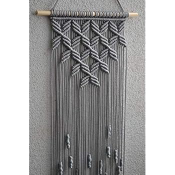 Macrame Wall Hanging. (Grey) 32.3 inches / 9.8 inches