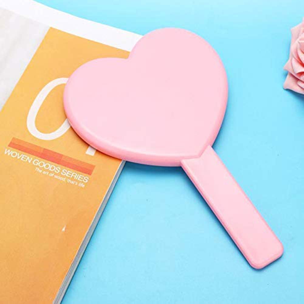 TBWHL Heart-Shaped Travel Handheld Mirror, Cosmetic Hand Mirror with Handle Pink: Home & Kitchen
