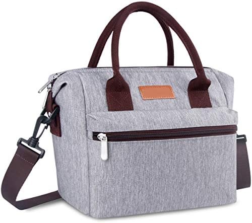 OPOLEMIN Lunch Bag for Women Leakproof Insulated Lunch Bag Durable Lunch Tote Bag (Grey)