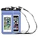 [2 Packs] Bfull Waterproof Phone Case With Dual Waterproof Measures, Universal Cell Phone Dry Bag Pouch for Outdoor Activities for Devices up to 6.0’’ (Blue)