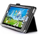 VSTN ® Acer Iconia One 8 B1-810 Multi-Angle Stand Slim-Book PU Leather Cover Case with Hand Strap&Card Holder, Only fit Acer Iconia One 8 B1-810 tablet (Black)