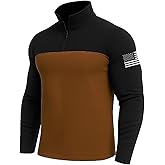 BlackTeak Men's American Flag Graphic Sweatshirts Patriotic Long Sleeve Stand Collar Shirts Quarter Zip Pullover Men