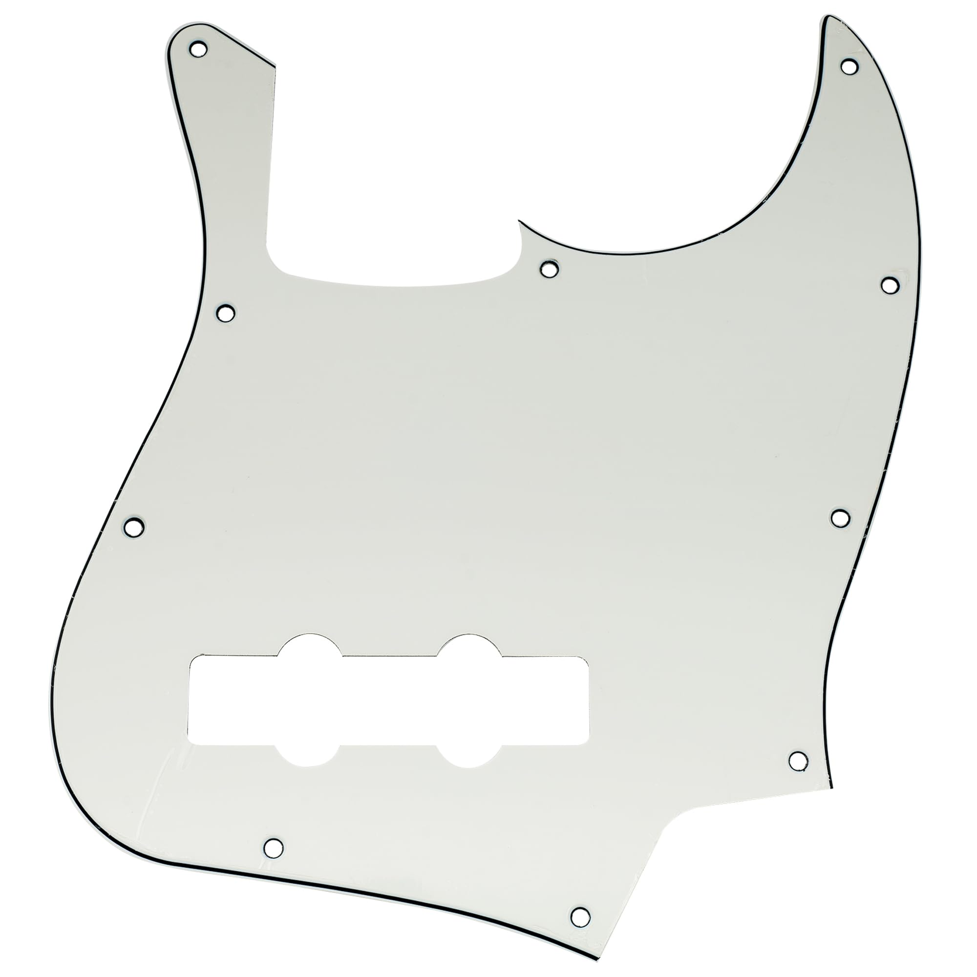Musiclily 10 Hole J Bass Pickguard for Fender American/Mexican Made Standard Jazz Bass, 3Ply Parchment
