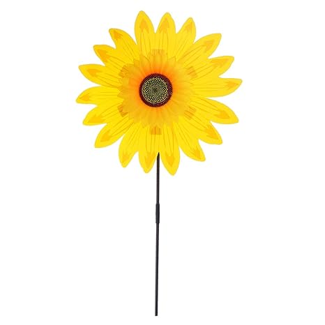 ShoppingLane 36cm DIY Sunflower Windmill Pinwheel Kids Outdoor Camping Beach Toy Home Garden Yard Decor Yellow