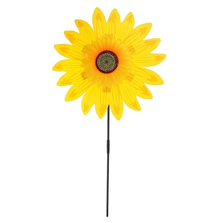 Albio 36cm DIY Sunflower Windmill Pinwheel Kids Outdoor Camping Beach Toy Home Garden Yard Decor Yellow