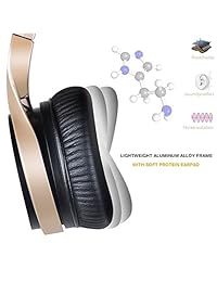Riwbox IN5 audífonos plegables con micrófono y control de volumen estéreo, con graves bajos, aptos para iPhone, iPad, Smartphones, Laptop y Mp3 4 Negro y dorado