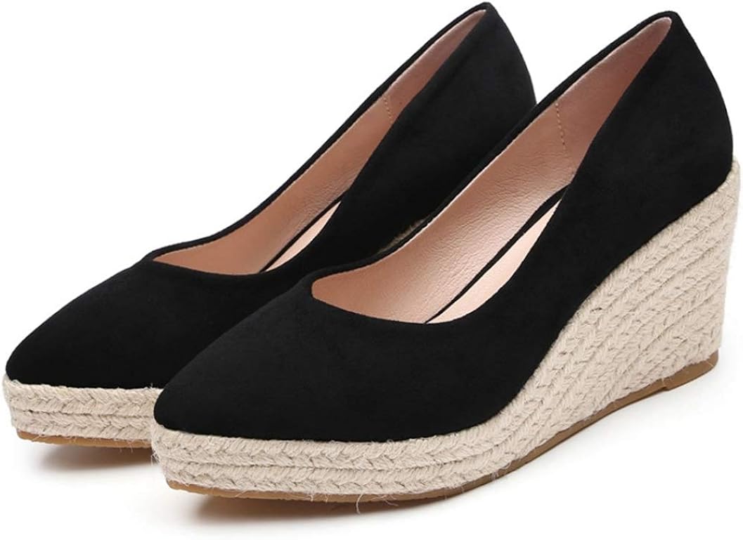 Women Espadrilles Solid Color Breathable Platform Round Toe Party