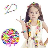 Halffle 70/260Pcs DIY Pop Beads Necklace Bracelet Rings Set Art Crafts Pop Snap Beads Set Creative Arts and Crafts Gifts for Kids (70 Pcs)