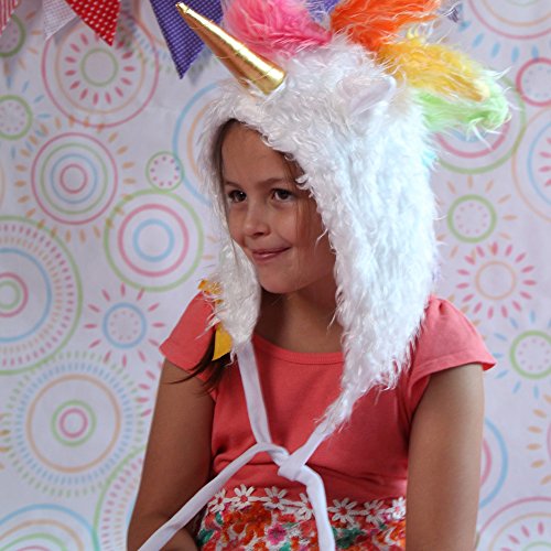 Plush White Soft Fuzzy Unicorn Child Hat