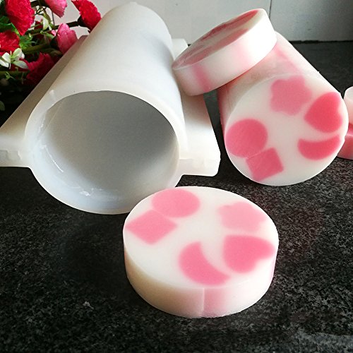 Biowow 2 Pack Round Tube Soap Mold 1000ML Column Silicone Soap Candle