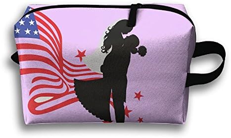America Flag Wedding Travel Pouch Toiletry Makeup Portable Cosmetic Bags