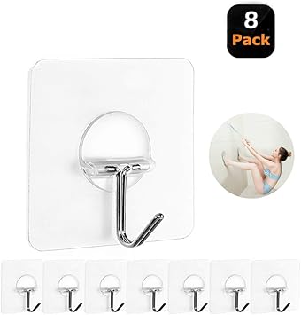 Amazon Com Jinshunfa Wall Hooks 13lb Max Transparent Reusable