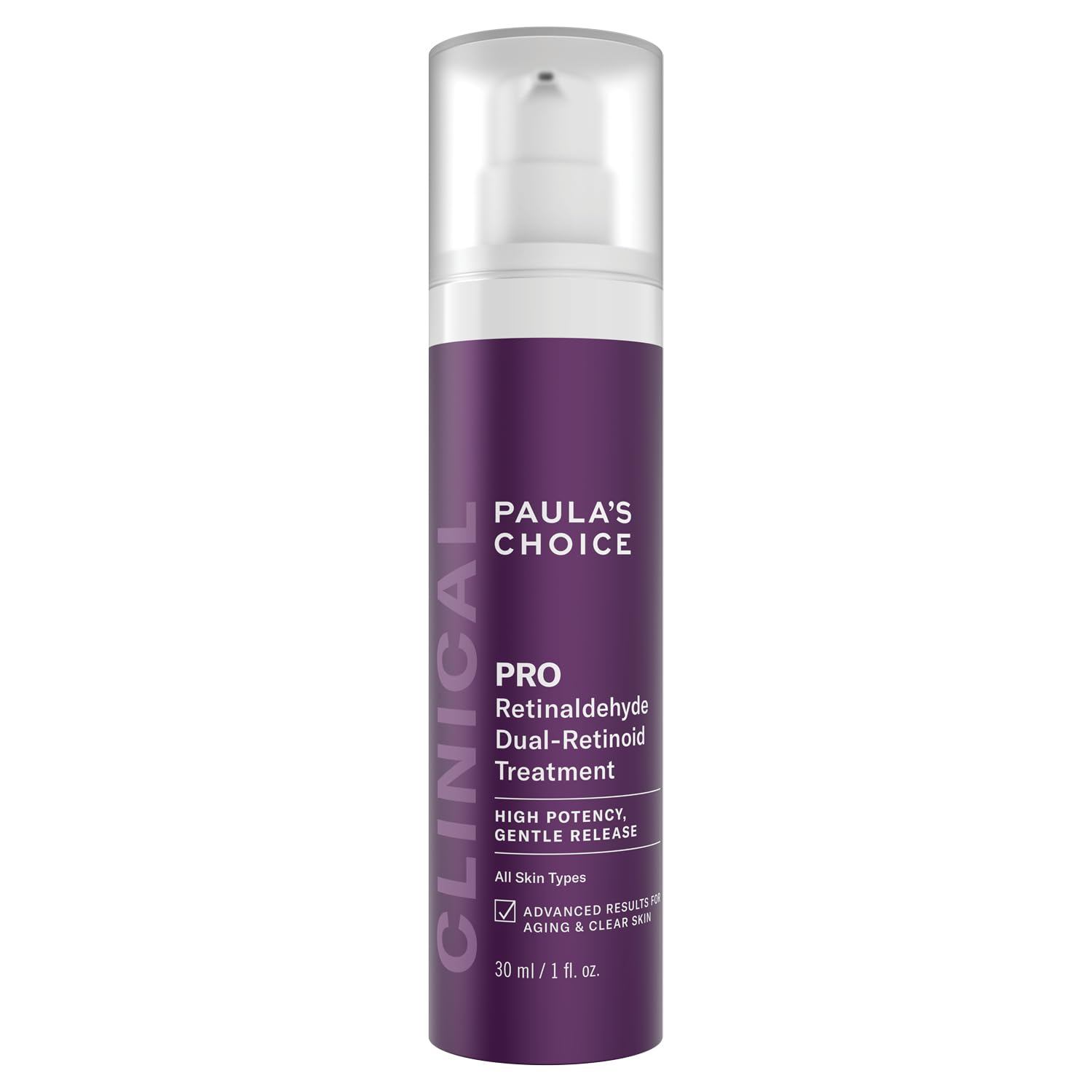 Paula's Choice CLINICAL Pro Retinaldehyde Dual-Retinoid Treatment - Serum for Face - Anti-Ageing - Fights Breakouts - Promotes Clear Skin - with Retinal & Adapinoid - All Skin Types - 30 ml