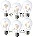 6 Pack Bioluz LED Clear LED Edison Style Dimmable Filament A19 4.5w = 40 Watt Equivalent Soft White (2700K) Light Bulb UL Listed Pack of 6