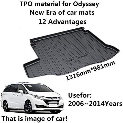 AUNAZZ/Car Mat For Honda Odyssey 5Seats 2006-2014 Years Car Mat Rubber Rear Trunk Cargo Liner Trunk Tray Floor Mat Cover 1 PCS