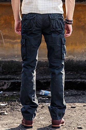 INFLATION Confortable Cargo Pants Work Trousers Combat Pants for Mens Dark Gray Cargo Pants Size 31