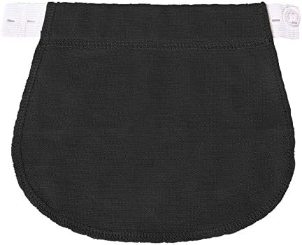 Silveroneuk Maternity Pregnancy Adjustable Elastic Belt Pants Extended Button (Black)