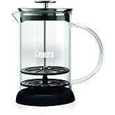 Bialetti 6703 Manual Glass Milk Frother, Silver